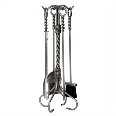 Uniflame 5 Piece Stainless Steel Fireset With Twist Handles