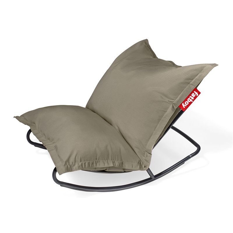 Outdoor Fabric Bean Bag & n Roll Chair in Taupe Brown