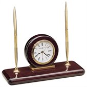 Howard Miller Rosewood Desk Set Tabletop Clock