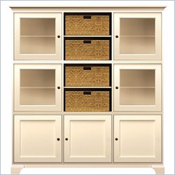 Howard Miller Ty Pennington Holly Storage Cabinet with Basket in Antique Vanilla
