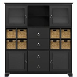 Howard Miller Ty Pennington Holly Storage Cabinet in Antique Black and Nickle