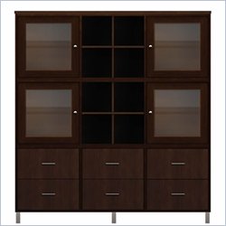 Howard Miller Ty Pennington Holly Storage Cabinet with Glass in Espresso