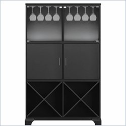 Howard Miller Ty pennington Ava Storage Cabinet with Rack in Antique Black