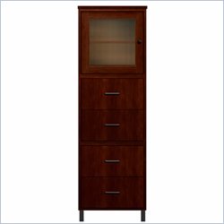 Howard Miller Ty Pennington Lily Storage Cabinet with Glass in Newport Cherry