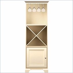 Howard Miller Ty Pennington Lily Storage Cabinet with Rack in Antique Vanilla