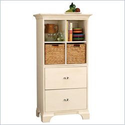 Howard Miller Ty Pennington Ella Storage Cabinet with Basket in Antique Vanilla