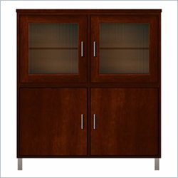Howard Miller Ty Pennington James Storage Cabinet with Glass in Newport Cherry