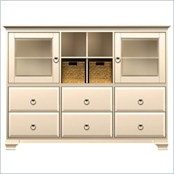 Howard Miller Ty Pennington Molly Storage Cabinet in Antique Vanilla and Nickle
