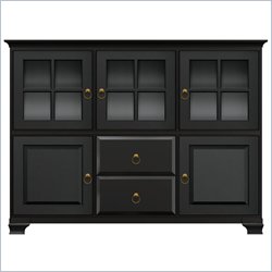 Howard Miller Ty Pennington Molly Storage Cabinet with Glass in Antique Black