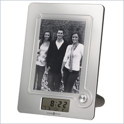 Howard Miller Lara Picture Frame Table Clock in Silver Finish