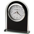ADD TO YOUR SET: Howard Miller Ebony Luster Table Desk Clock in Black and Silver  