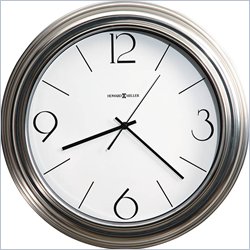 Howard Miller Conway 17.25 Wall Clock in Brushed Nickel Finish