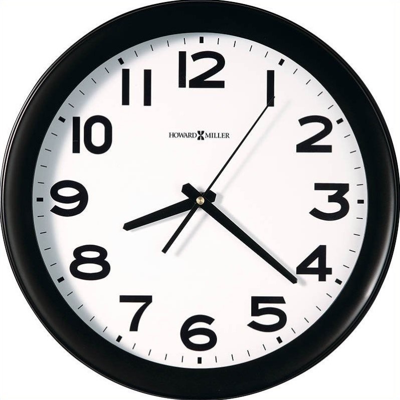 Howard Miller Kenwick Wall Clock, 13-1/2in, Black