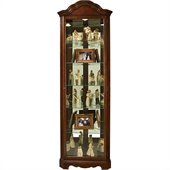 Howard Miller Murphy Corner Curio Cabinet in Cherry Bordeaux