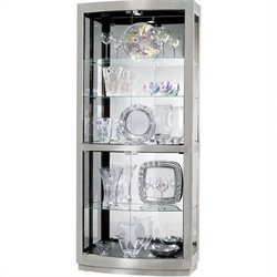 Howard Miller Bradington II Hardwood Curio Cabinet in Nickel Finish