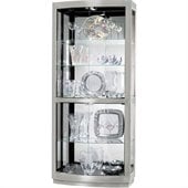 Howard Miller Bradington II Hardwood Curio Cabinet in Nickel Finish