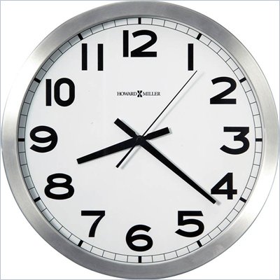 Howard Miller Spokane Wall Clock in Brushed Aluminum Finish 