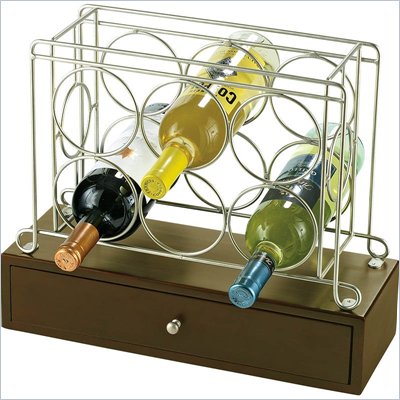Howard Miller 6 Bottle Wine Caddy I in Black Coffee and Satin Nickle 