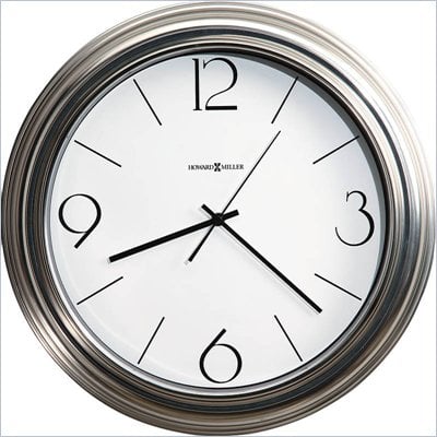 Howard Miller Conway 17.25" Wall Clock in Brushed Nickel Finish