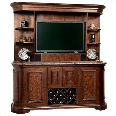 Howard Miller Ithaca Back Bar Console in Hampton Cherry and Olive Ash