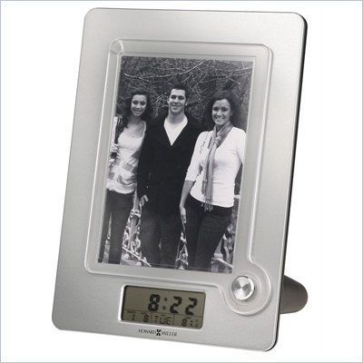 Howard Miller Lara Picture Frame Table Clock in Silver Finish