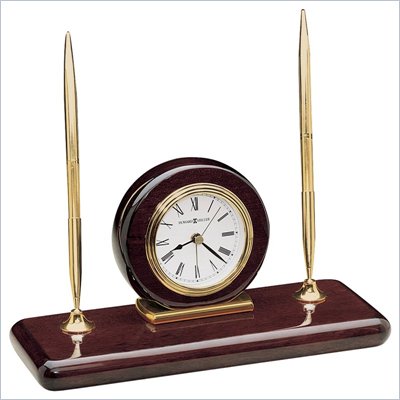 Howard Miller Rosewood Desk Set Tabletop Clock