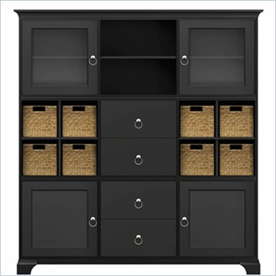 Howard Miller Ty Pennington Holly Storage Cabinet in Antique Black and Nickle