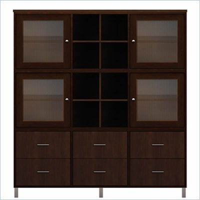 Howard Miller Ty Pennington Holly Storage Cabinet with Glass in Espresso