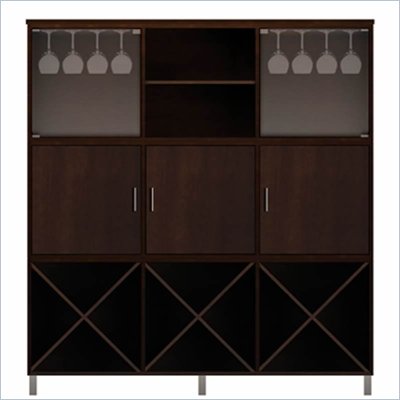 Howard Miller Ty Pennington Holly Storage Cabinet with Rack in Espresso