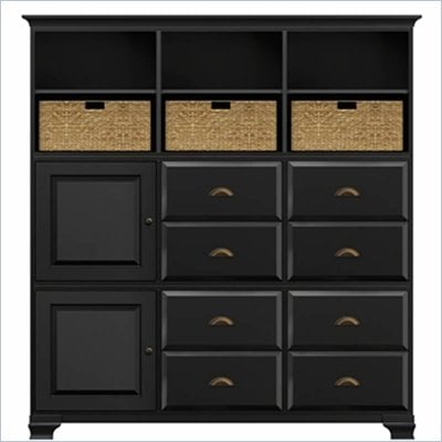 Howard Miller Ty Pennington Holly Storage Cabinet in Antique Black and Brass