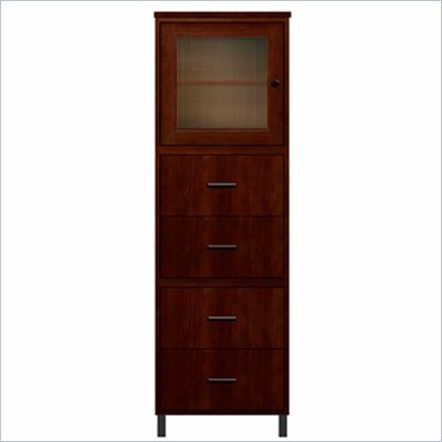 Howard Miller Ty Pennington Lily Storage Cabinet with Glass in Newport Cherry