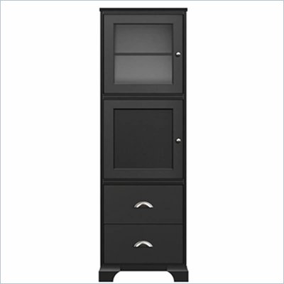 Howard Miller Ty Pennington Lily Storage Cabinet with Glass in Antique Black