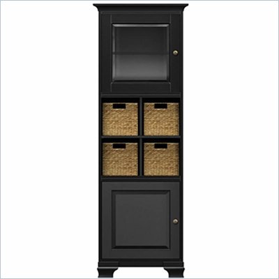 Howard Miller Ty Pennington Lily Storage Cabinet with Baskets in Antique Black