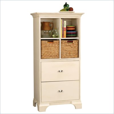 Howard Miller Ty Pennington Ella Storage Cabinet with Basket in Antique Vanilla