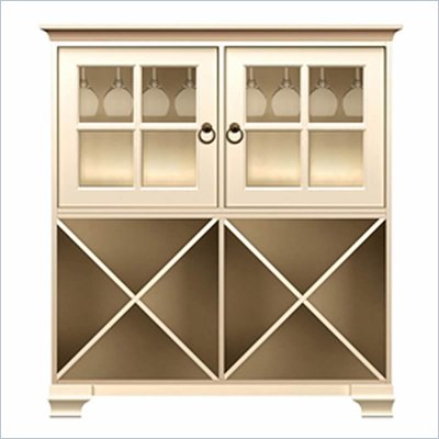 Howard Miller Ty Pennington James Storage Cabinet with Rack in Antique Vanilla