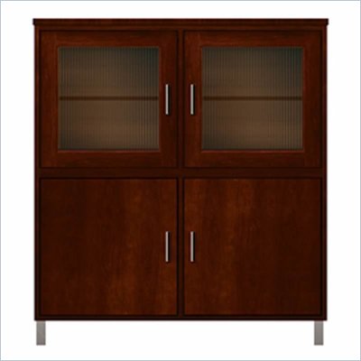 Howard Miller Ty Pennington James Storage Cabinet with Glass in Newport Cherry