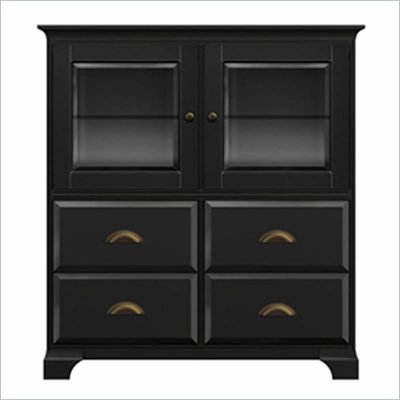 Howard Miller Ty Pennington James Storage Cabinet with Glass in Antique Black