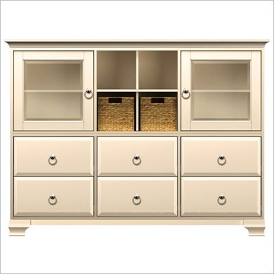 Howard Miller Ty Pennington Molly Storage Cabinet in Antique Vanilla and Nickle