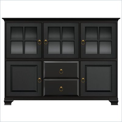 Howard Miller Ty Pennington Molly Storage Cabinet with Glass in Antique Black