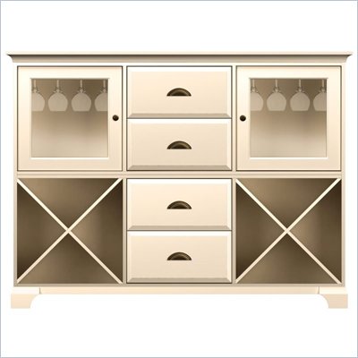 Howard Miller Ty Pennington Molly Storage Cabinet with Rack in Antique Vanilla