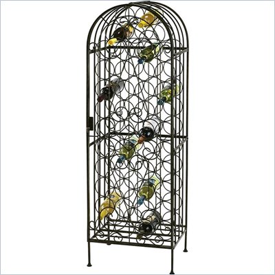 Howard Miller Wrought Iron Wine Storage Arbor in Warm Gray Finish