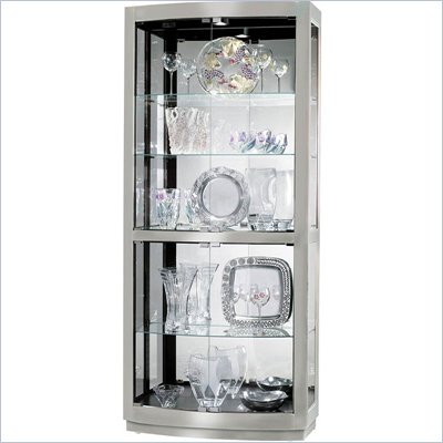 Howard Miller Bradington II Hardwood Curio Cabinet in Nickel Finish