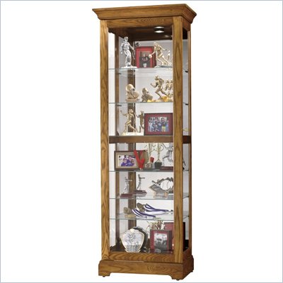 Howard Miller Moorland Curio Cabinet in Legacy Oak