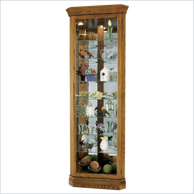 Howard Miller Legacy Oak Dominic Corner Curio Cabinet