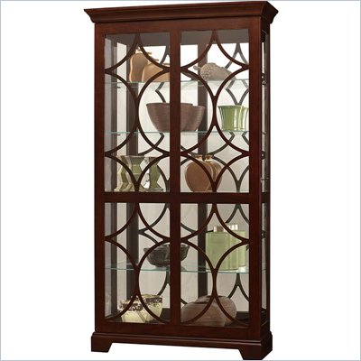 Howard Miller Morriston Curio Cabinet with Light in Chocolate Finish 