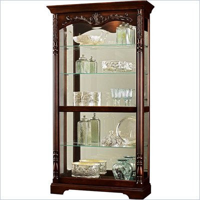 Howard Miller Felicia Curio Cabinet in Distressed Rustic Cherry 