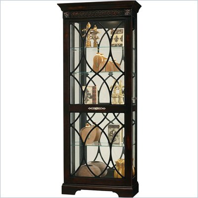 Howard Miller Roslyn Curio Cabinet in Distressed Worn Black 