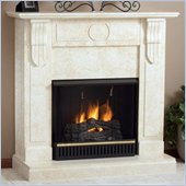 Real Flame Corbel Taupe Marble Gel Fuel Fireplace