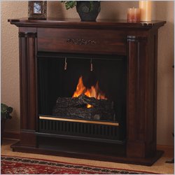 Real Flame Petite Cathedral Mahogany Gel Fuel Fireplace