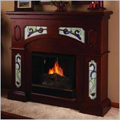 Real Flame Tiffany Mahogany Gel Fuel Fireplace